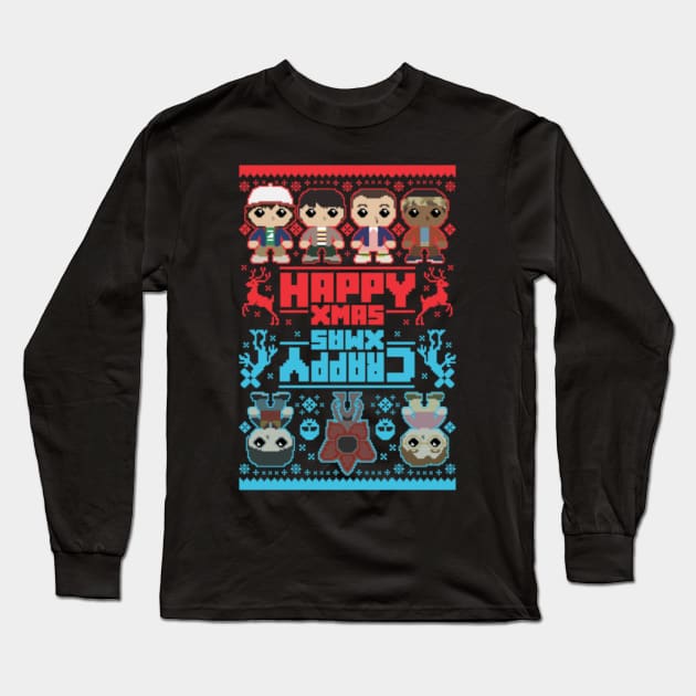 Stranger "Pixels" Things Xmas Long Sleeve T-Shirt by diegocallaghan@gmail.com